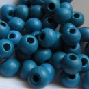Houten kraal 6 mm dark blue zircon