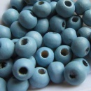 Houten kraal misty blue 6 mm