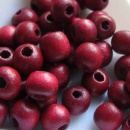 Houten kraal 6 mm aubergine