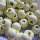 Houten kraal 6 mm lichtgeel