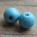 Houten kraal sea blue turquoise 16 mm