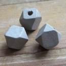 Hexagon houten kraal grijs 