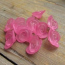 Mat roosje kunststof kraal pink