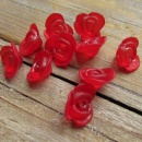Matte kunststof kraal roosje rood