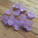 Matte kunststof kraal roosje paars