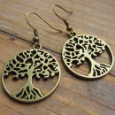 Oorbellen tree of life brons