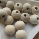 Houten kraal, blank, licht,10 mm
