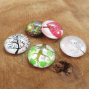 Glas cabochon 20 mm levensboom