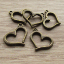 Bedeltje hartje vintage brons