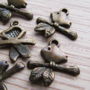 Bedeltje vogeltje op tak brons