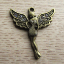 Bedeltje fairy elfje brons met strass