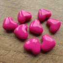 Hartje kraal roze kunststof