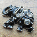 Hanger zwarte olifant met strass