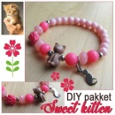 Armbandpakketje poes, koraalrood