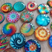 Glas cabochon 25 mm fantasy