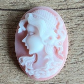 Camee ovaal dame oudroze