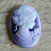 Camee ovaal dame lila zwart