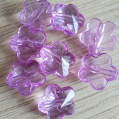 Kunststof kraal bloem lila paars