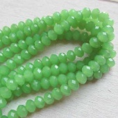 Streng facet rondellen imitatie jade lichtgroen 