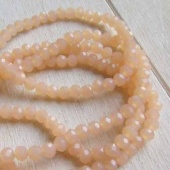 Streng facet rondellen imitatie jade perzik-roze