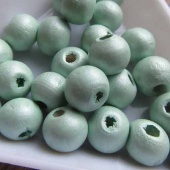 Houten kraal ibiza aquamarine 8 mm