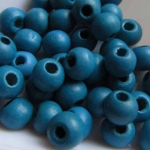 Houten kraal 6 mm dark blue zircon