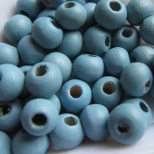 Houten kraal misty blue 6 mm