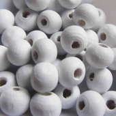 Houten kraal wit 6 mm