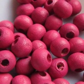 Houten kraal donkerroze 6 mm