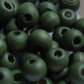 Houten kraal donkergroen 6 mm