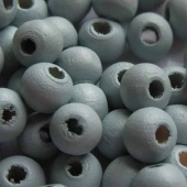 Houten kraal 6 mm blauw