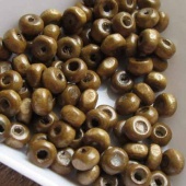 Kleine houten kraal rondelle naturel