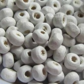 Houten kraal kleine rondelle wit