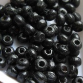 Houten kraal Kleine rondelle zwart