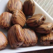 Houten kraal afgerond rechthoekje, naturel