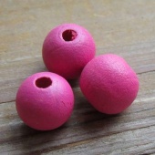 Houten kraal pink 12 mm