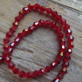 Bicones transparant diep rood