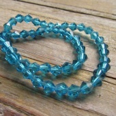 Streng bicones transparant turquoise