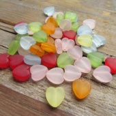 Matte acryl hartjes kraal mix