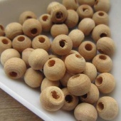 Houten kraal, blank, 6 mm