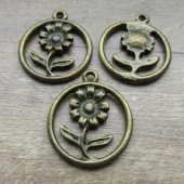 Bedeltje brons bloemetje sieraden maken