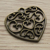 Elegante bedel hart met krullen brons