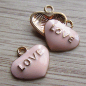 Bedeltje love roze goud