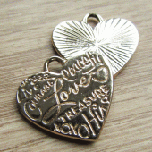 Bedel goud hart met teksten