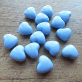 Hartje kraal blauw kunststof