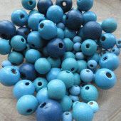 Houten mix voordelige kralen blauw