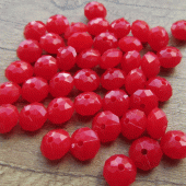 Kunststof kraal rood rondelle