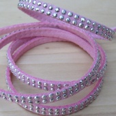 Veterkoord met studs roze