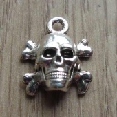 Bedeltje schedel zilver