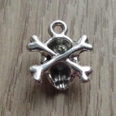 Bedeltje zilver doodskop achterkant